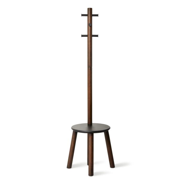 Pillar walnut καλόγερος ρούχων με σκαμπό - UMBRA - Image 3