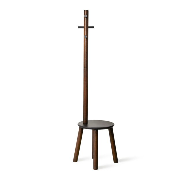 Pillar walnut καλόγερος ρούχων με σκαμπό - UMBRA - Image 4