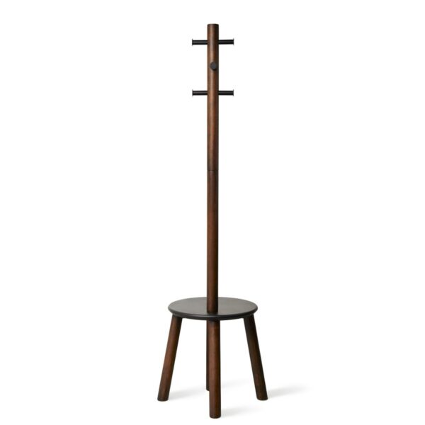 Pillar walnut καλόγερος ρούχων με σκαμπό - UMBRA - Image 5