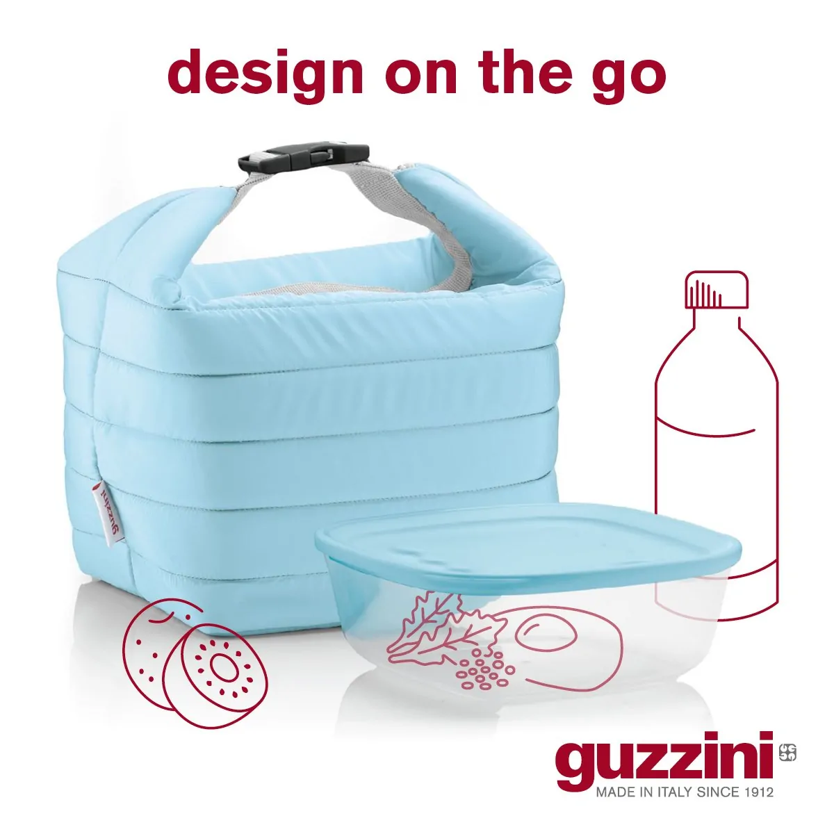 On the Go Handy matte blue ισοθερμική τσάντα small - Guzzini - Image 3