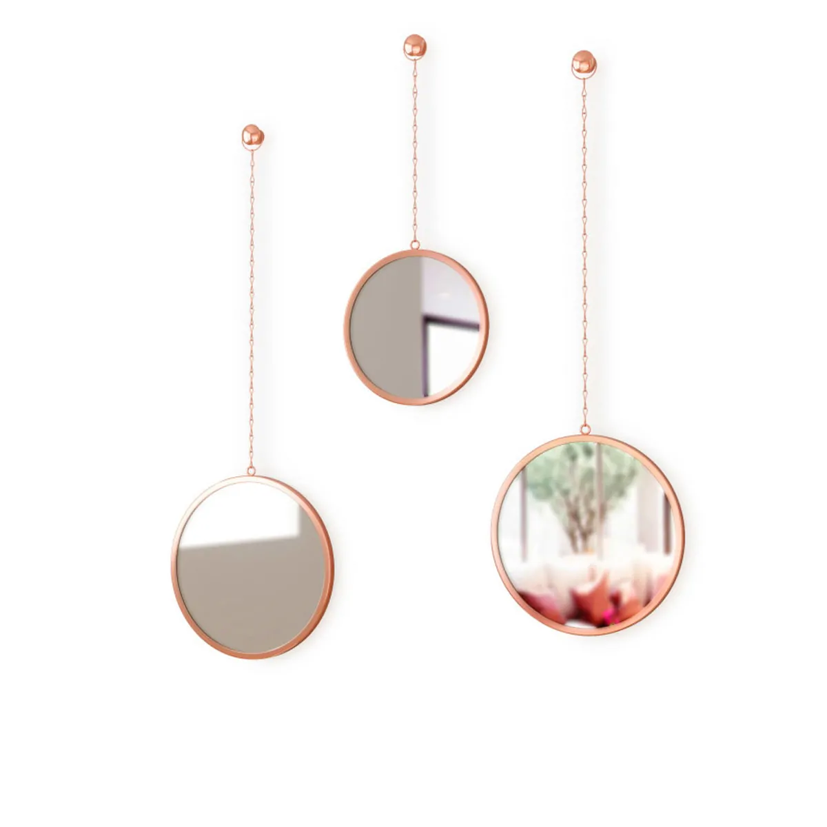 Dima round copper καθρέπτες τοίχου σετ/3 – Umbra - Image 2