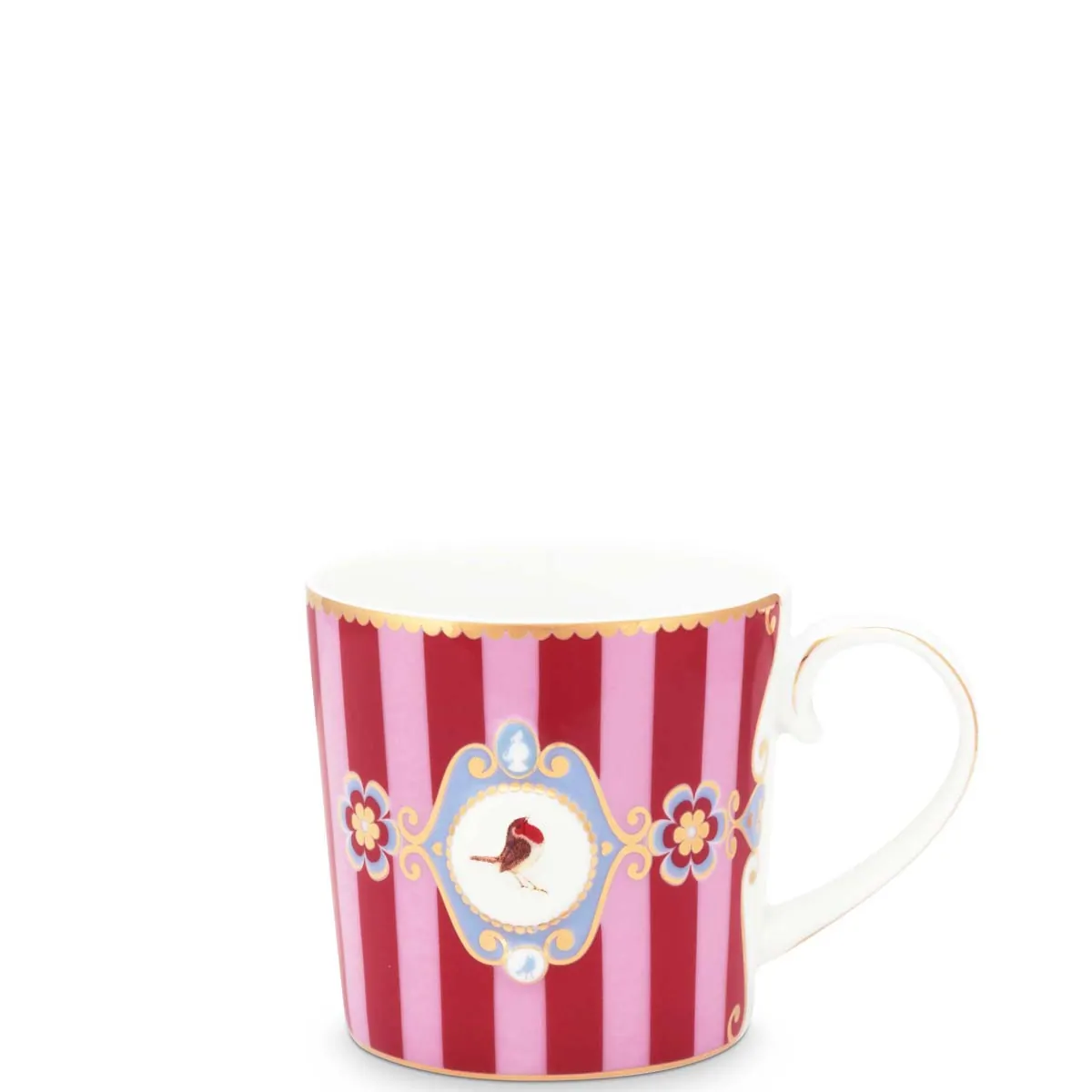 Love Birds red-pink stripes κούπα - PIP STUDIO