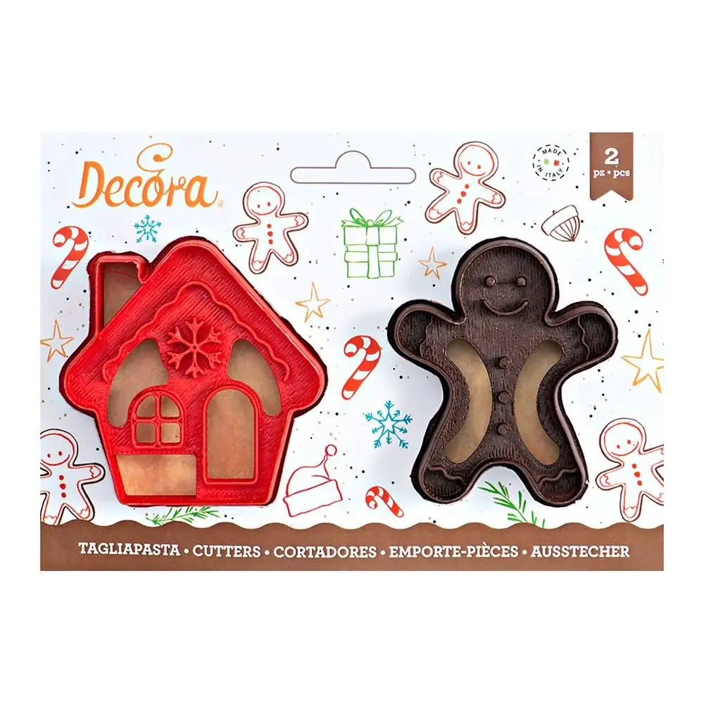 Κουπ-πατ χριστουγεννιάτικα "House & Gingerbread Man" σετ/2 - Decora