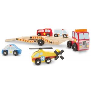 Ξύλινο Φορτηγό με Οχήματα Εκτάκτου Ανάγκης - Melissa & Doug