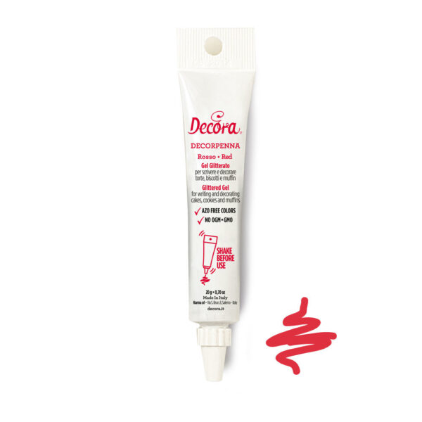 Gel διακόσμησης με glitter Red 20gr. - Decora