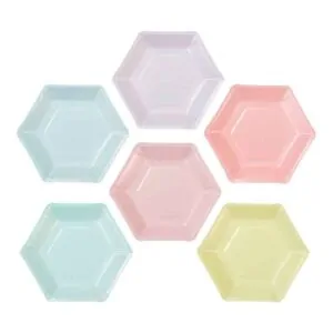 Πιάτα γλυκού "Hexagonal pastel" - Talking tables