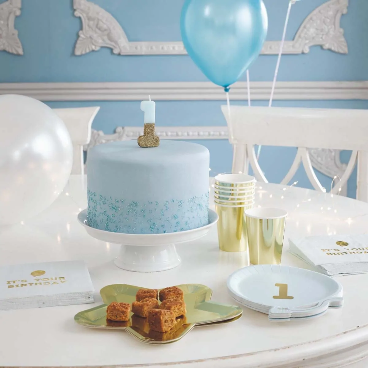 Κεράκι "8" γαλάζιο/glitter - Talking tables - Image 3