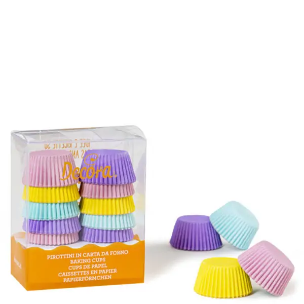 Φορμάκια χάρτινα για mini cupcakes "Pastel" σετ/200 - Decora