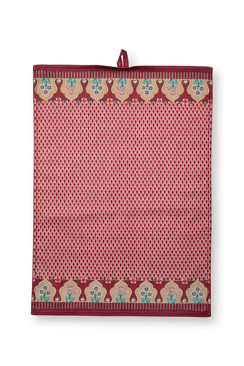 Flower Festival scallop dark pink πετσέτα κουζίνας – Pip Studio