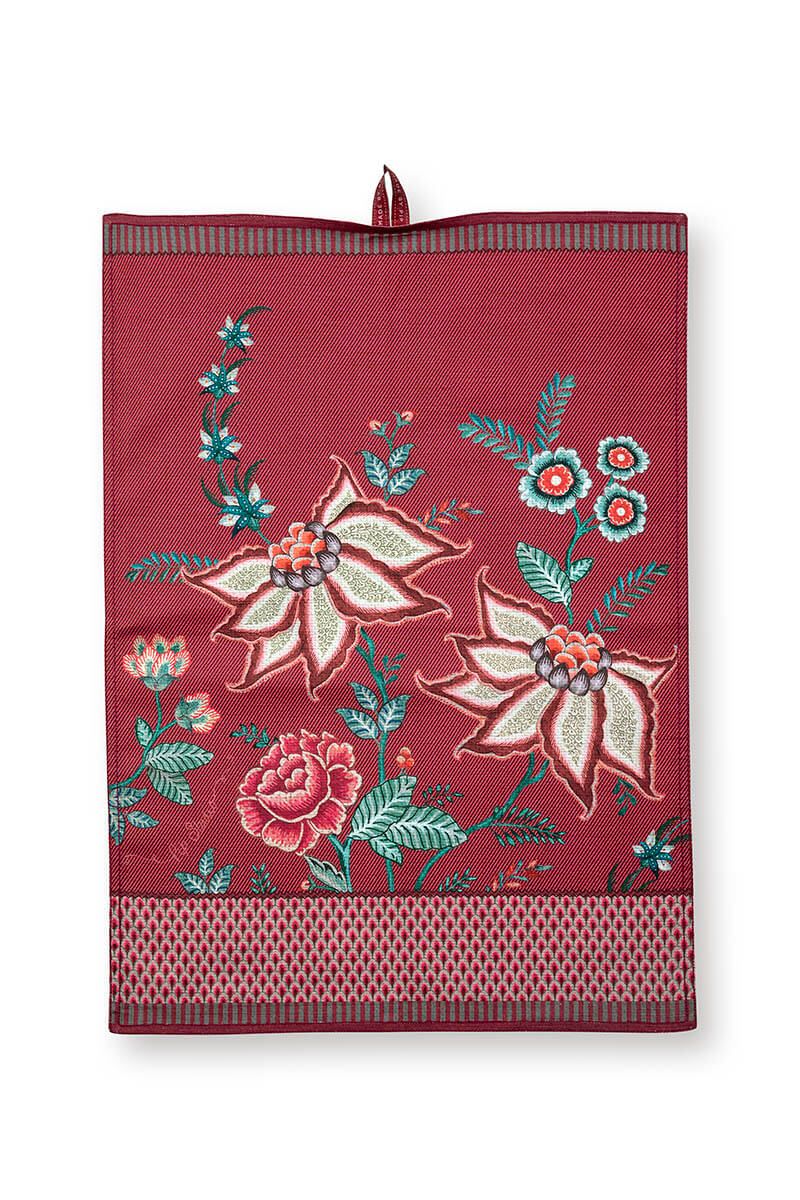 Flower Festival dark pink πετσέτα κουζίνας 50x70cm. - Pip Studio