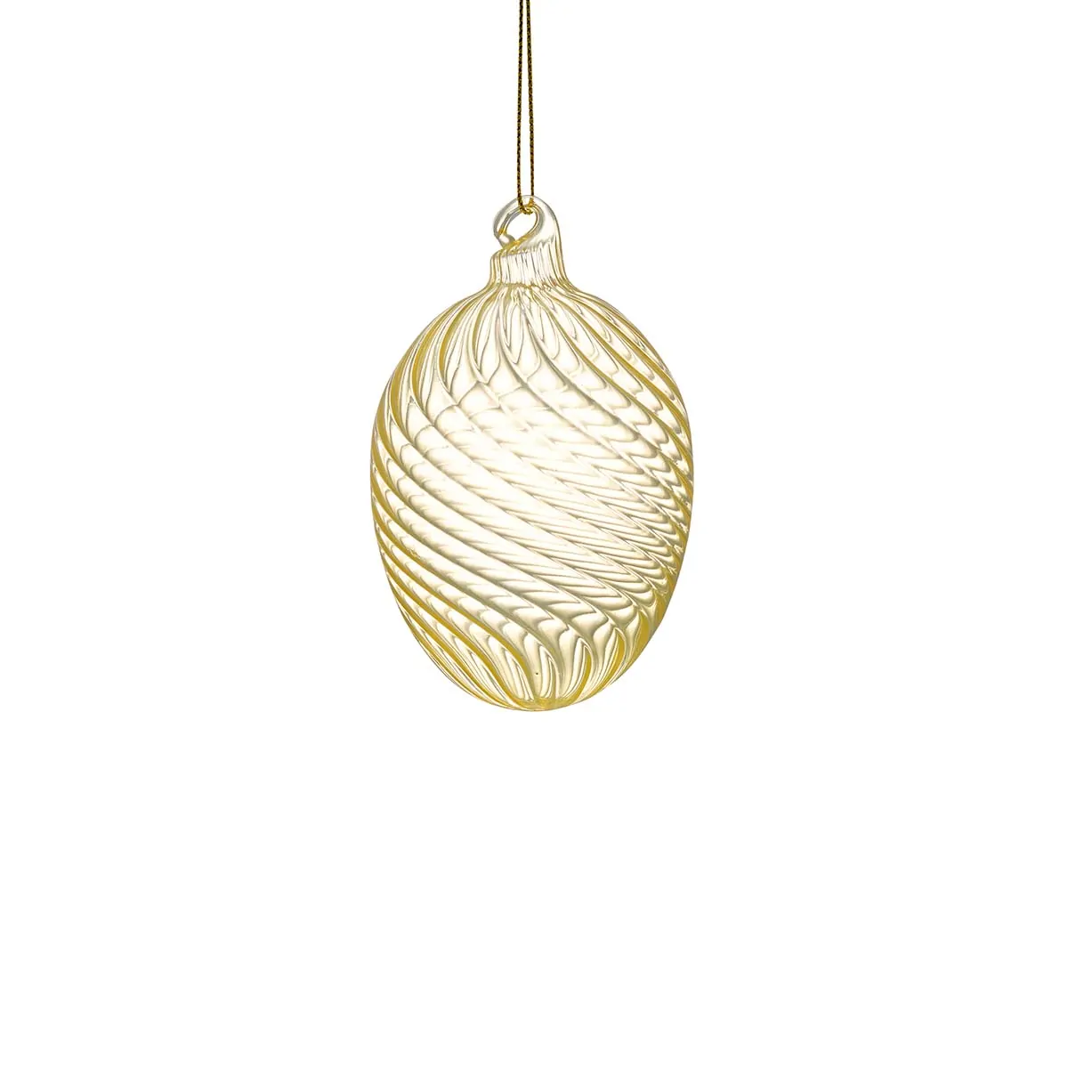 Αυγό κρεμαστό γυάλινο swirl pale yellow - Greengate