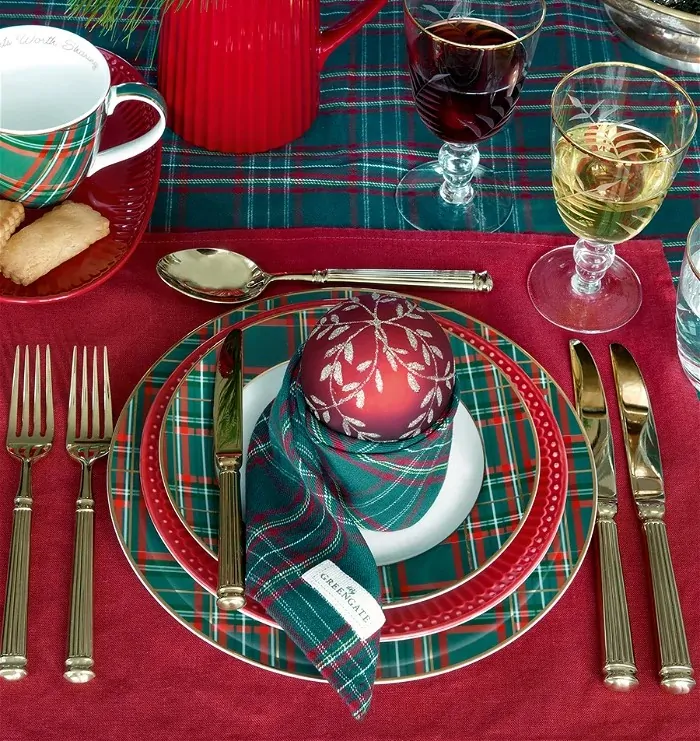 Πιάτο φαγητού Dagmar check green 20,5εκ - Greengate - Image 2