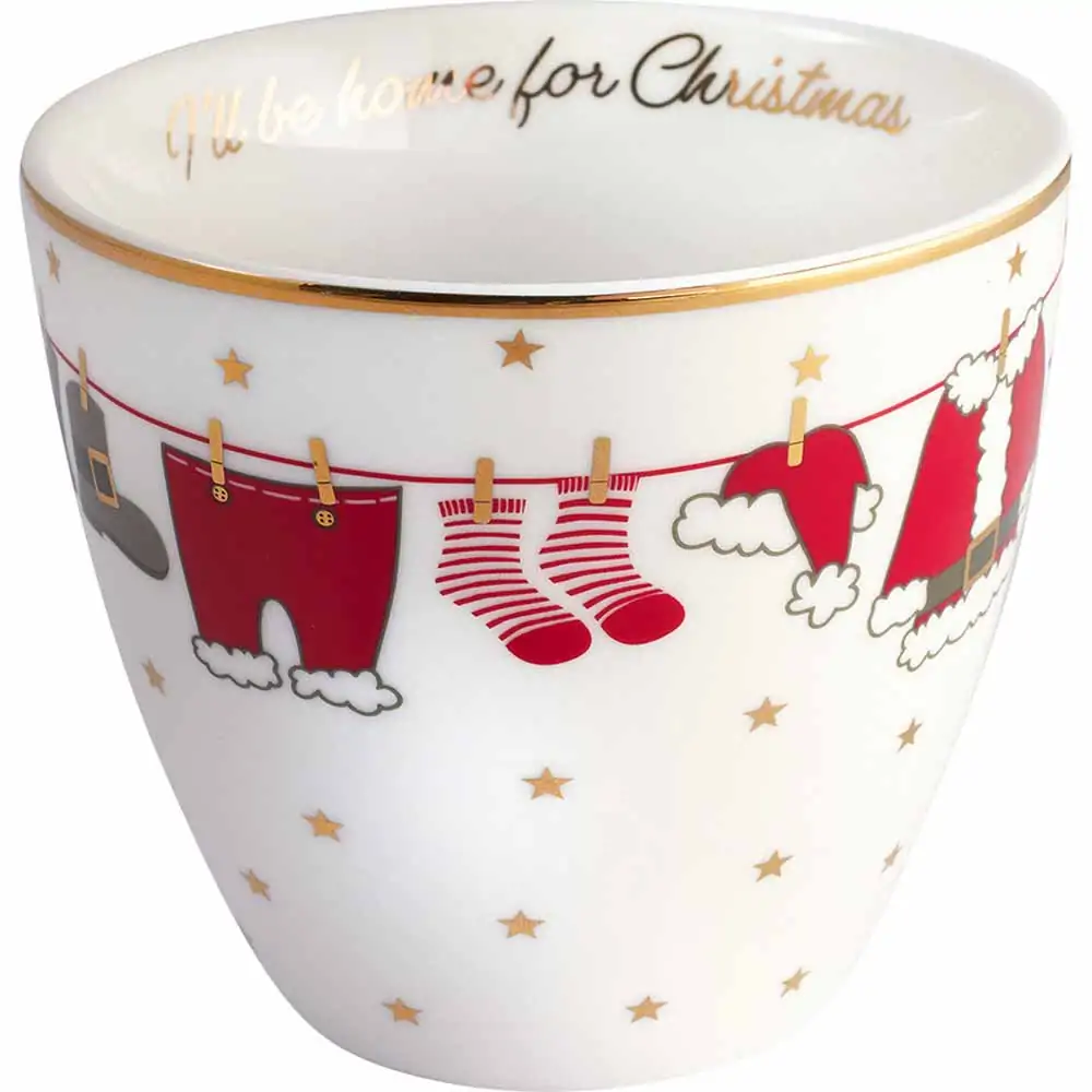 Κούπα latte χωρίς λαβή Home for Xmas λευκή – Greengate