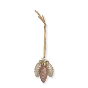 Στολίδι δέντρου "Cone glass" gold glitter (σετ/3) - Greengate