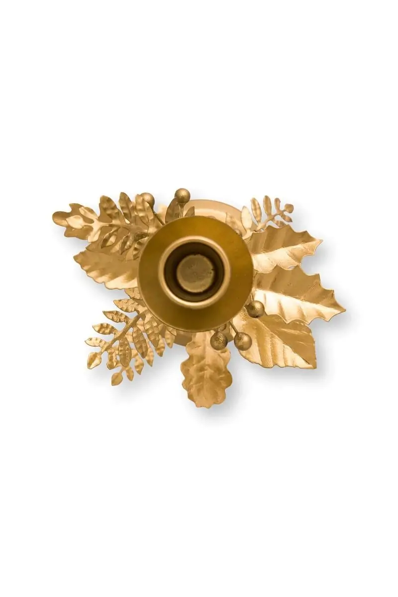 Μεταλλικό κηροπήγιο με φύλλα χρυσό 27εκ - Pip Studio - Image 3