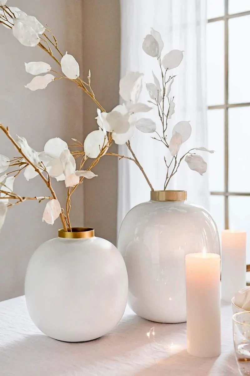 Ανθοδοχείο λευκό με χρυσό λαιμό 32εκ. – Pip Studio - Image 3