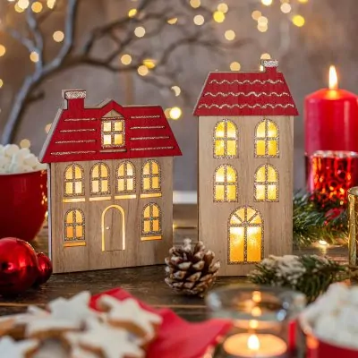 Διακοσμητικό σπιτάκι με Led 10x20εκ - Baden - Image 2