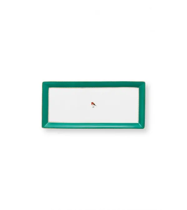 Love Birds emerald πιατέλα παραλληλόγραμμη 33x15cm. - Pip Studio