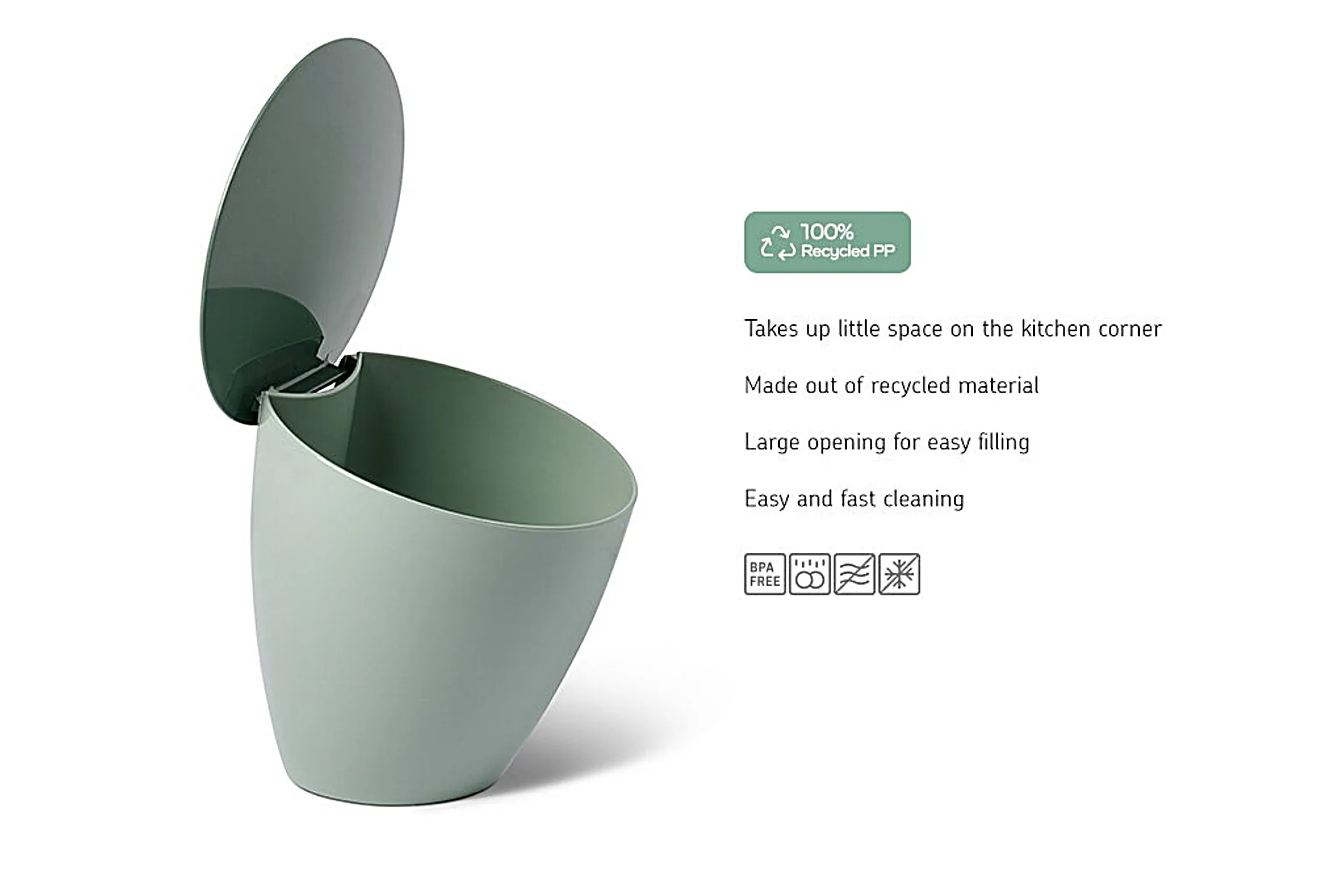 Calypso κάδος επιτραπέζιος nordic black 2,2lt. - Mepal - Image 7