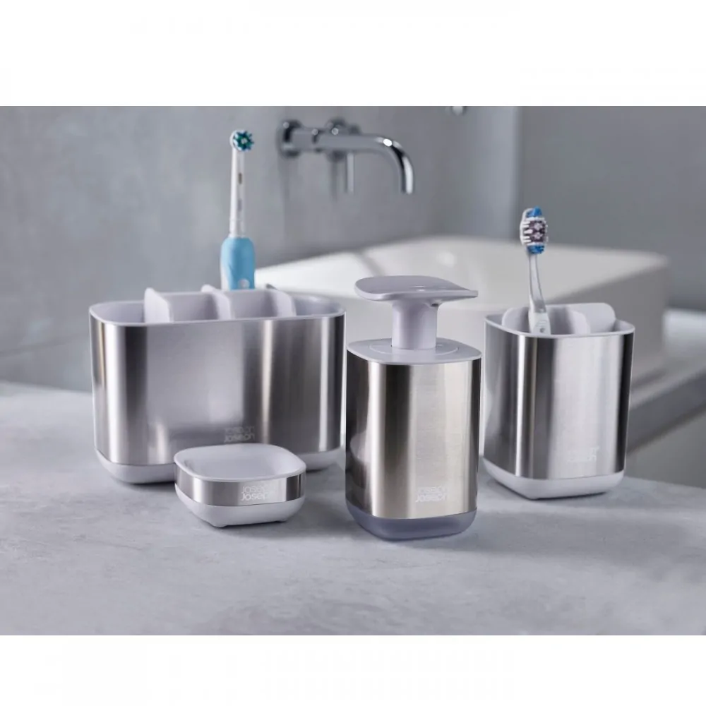 Ντισπένσερ Presto υγρού σαπουνιού ανοξείδωτο/λευκό - Joseph Joseph - Image 2