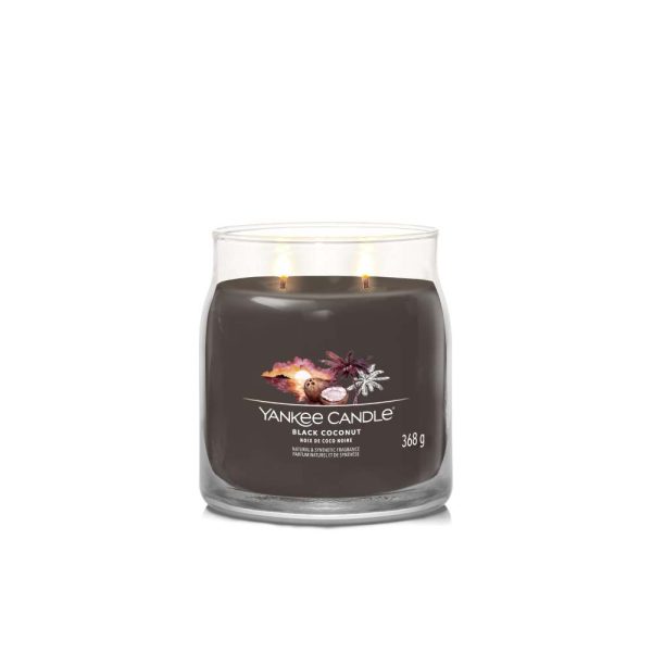 Αρωματικό κερί Signature σε γυάλινο δοχείο "Black Coconut" medium - Yankee Candle - Image 2