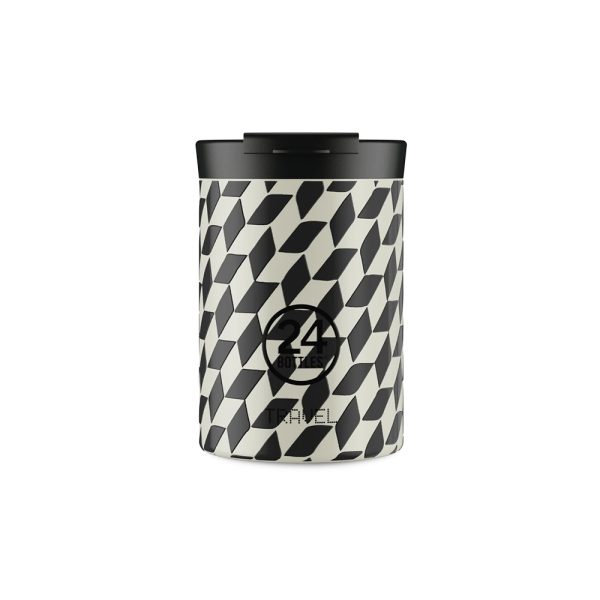 Travel Tumbler Groovy White ποτήρι θερμός 0,35lt - 24Bottles