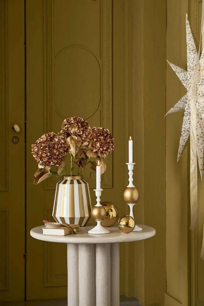 Κηροπήγιο μεταλλικό σφαιρικό λευκό-χρυσό 24εκ. - Pip Studio - Image 3