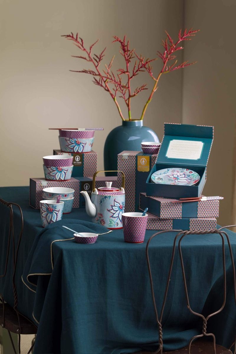 Giftset Oriental Flower Festival blue κούπες χωρίς λαβή (σετ/4) - Pip Studio - Image 5