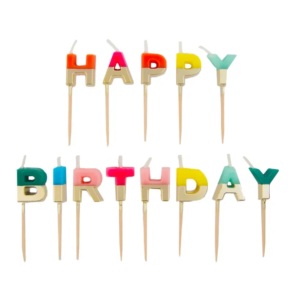 Κεράκια "Happy Birthday" rainbow - Talking Tables