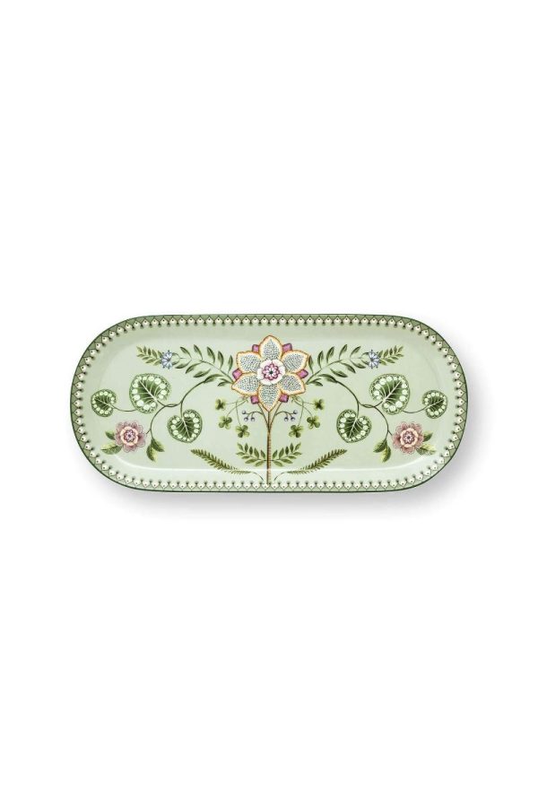 Lily&Lotus πιατέλα κέικ απαλό πράσινο 33,6x15,5x1,6εκ. - Pip Studio