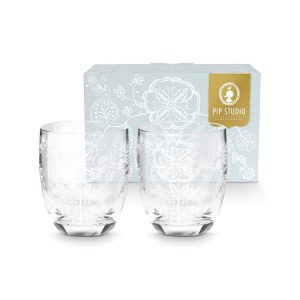Flower White χαμηλά ποτήρια νερού σετ/2 - Pip Studio