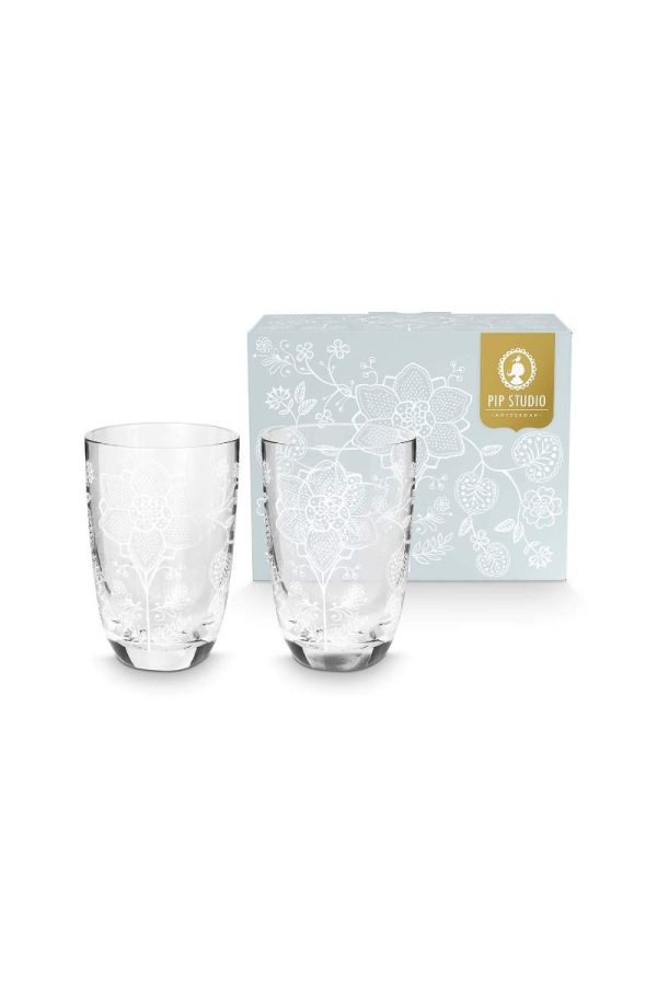 Flower White ψηλά ποτήρια νερού σετ/2 - Pip Studio