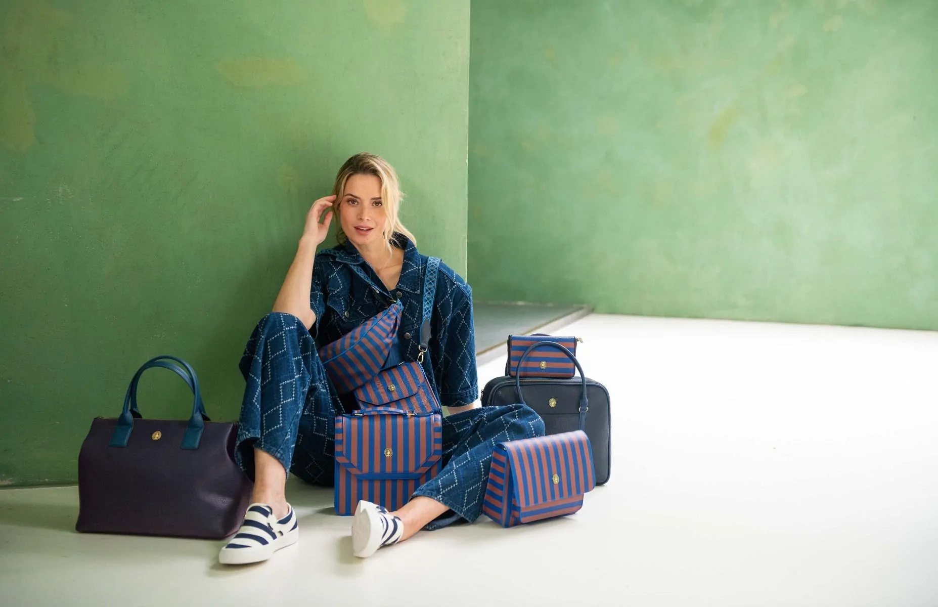 Τσάντα χιαστί Frances μπλε 25x21,5x9cm - Pip Studio - Image 3