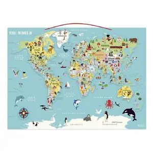 Παγκόσμιος χάρτης παζλ 86 κομμάτια 75x50εκ. - Vilac