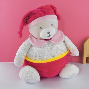 Πιτζαμοθήκη αρκούδι φούξια 40cm. - Doudou et Compagnie