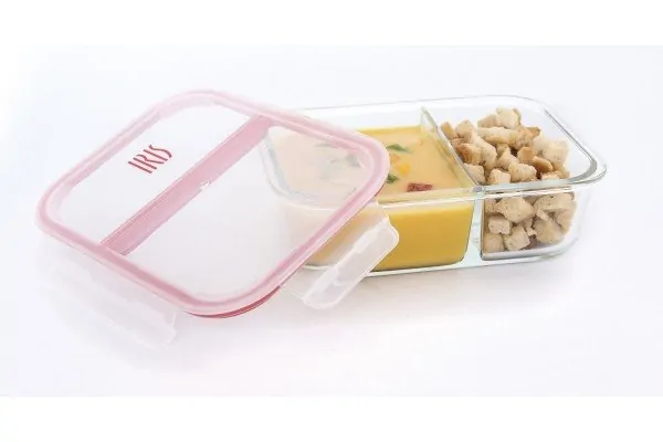 Δοχείο μεταφοράς φαγητού γυάλινο με χώρισμα 950ml. - IRIS - Image 5