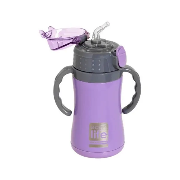 Παγούρι-Θερμός Παιδικό Ανοξείδωτο 300ml. Λιλά  -  Eco Life - Image 2