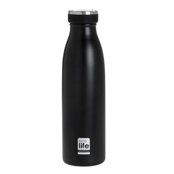 Μπουκάλι thermos 500ml. black slim -  Eco Life