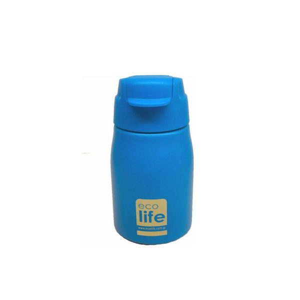 Παγούρι Ανοξείδωτο 400ml. Παιδικό Μπλε Με Καλαμάκι - Eco Life