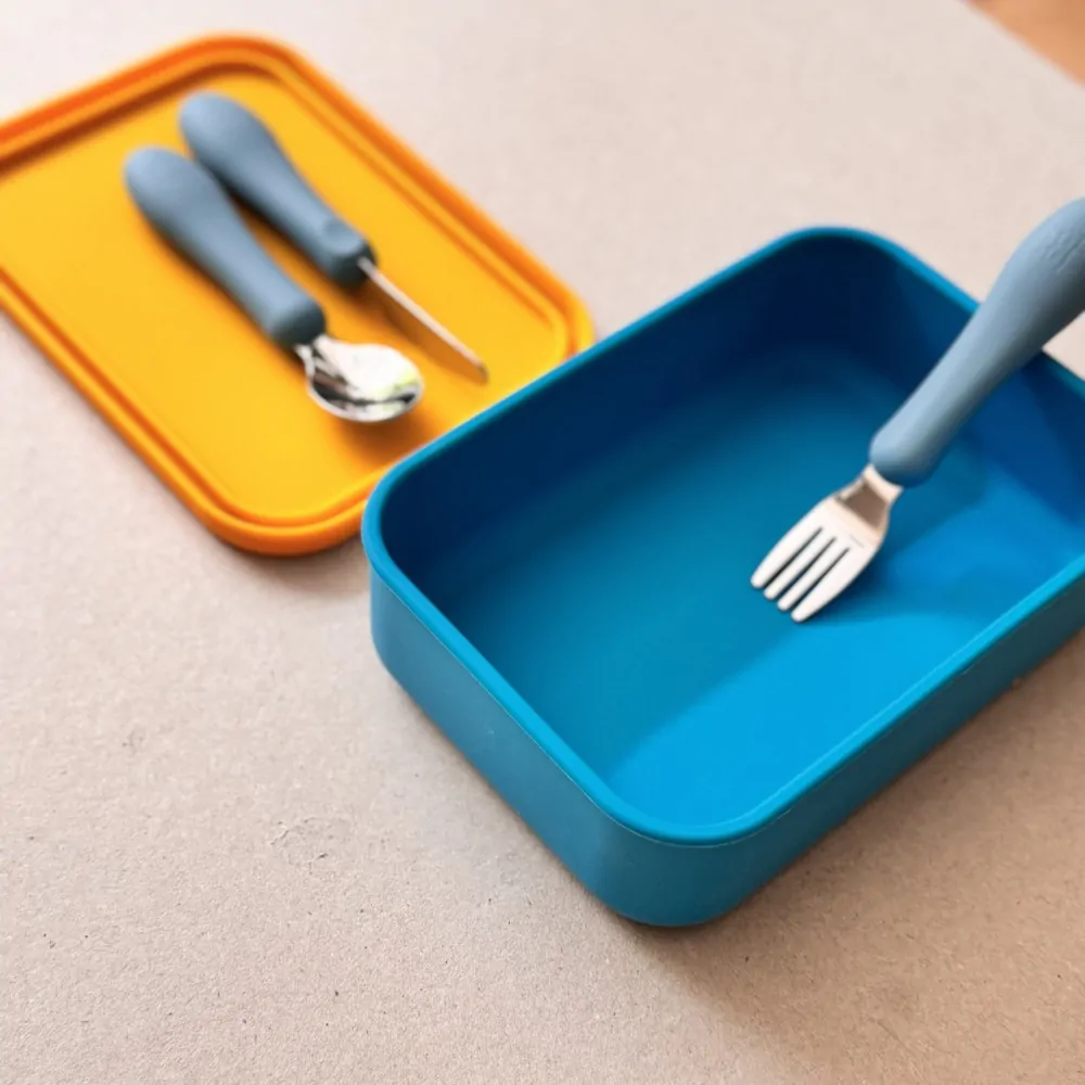 Φαγητοδοχείο σιλικόνης family nording blue/sun beam - Nok Nok - Image 4