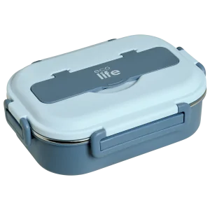 Φαγητοδοχείο με inox εσωτερικό & χωρίσματα 1lt. blue - Eco Life