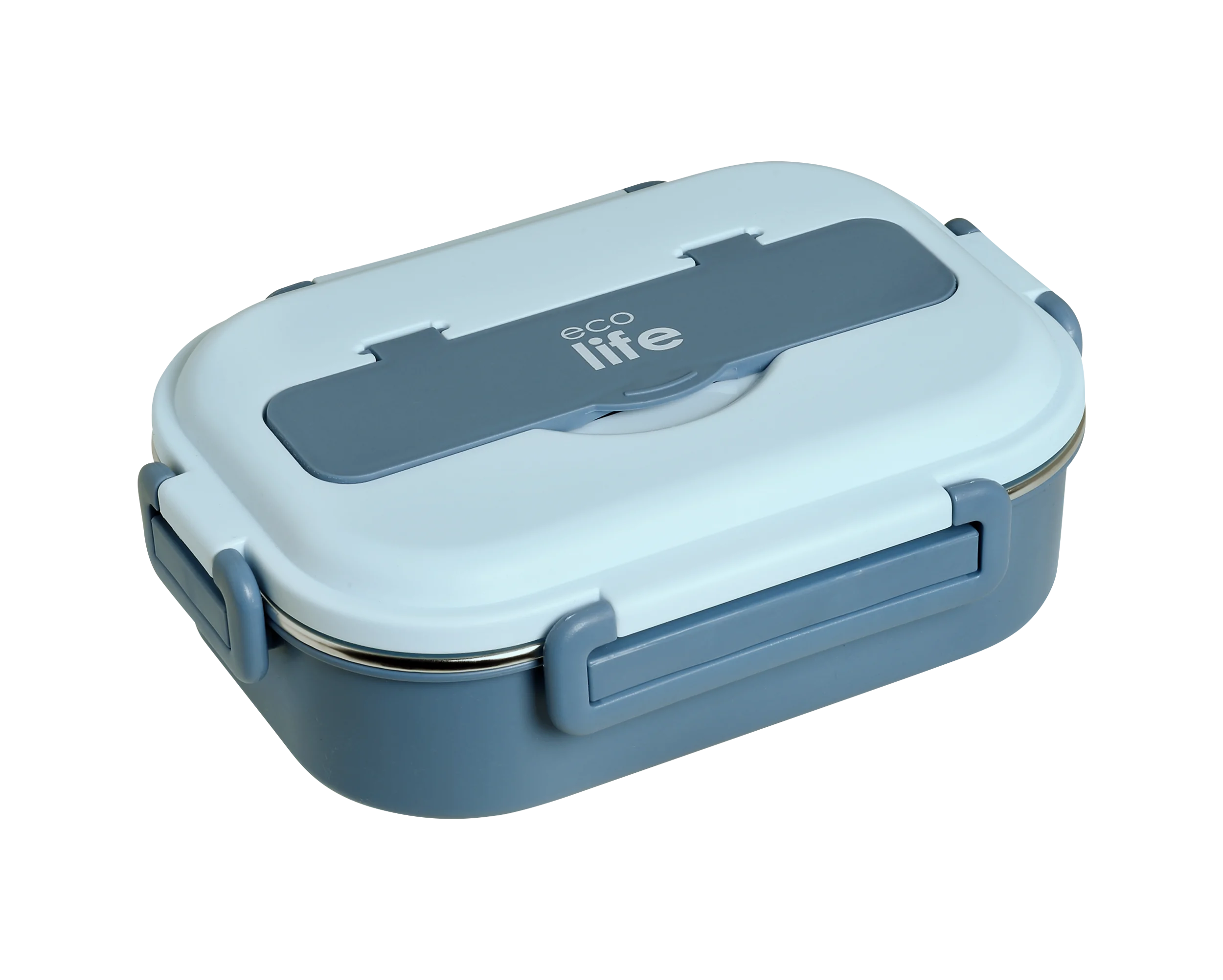 Φαγητοδοχείο με inox εσωτερικό & χωρίσματα 1lt. blue - Eco Life
