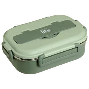 Φαγητοδοχείο με inox εσωτερικό & χωρίσματα 1lt. green - Eco Life