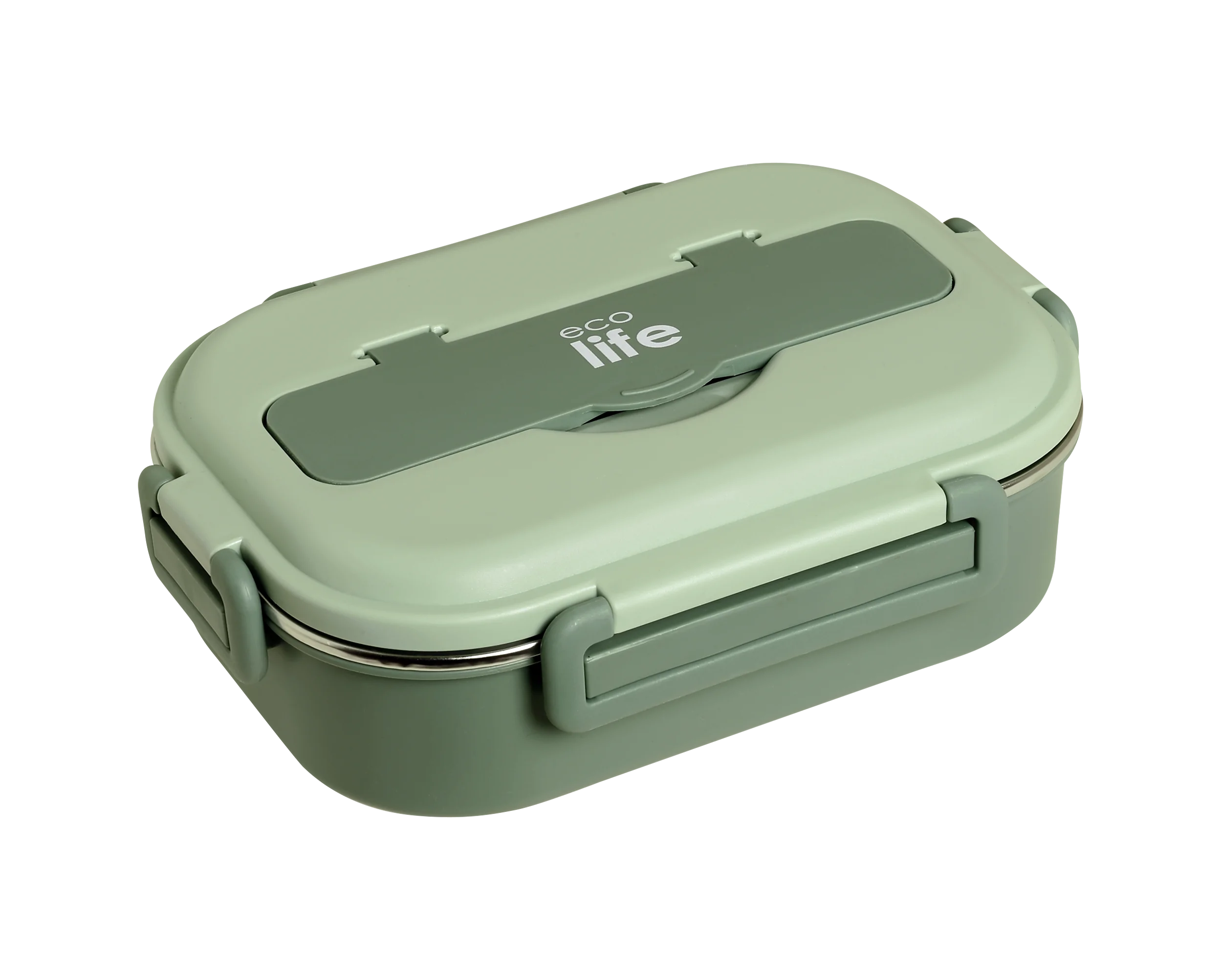 Φαγητοδοχείο με inox εσωτερικό & χωρίσματα 1lt. green - Eco Life