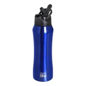 Μπουκάλι thermos 550ml. με εσωτερικό καλαμάκι μπλε - Eco Life