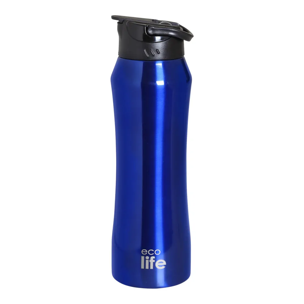 Μπουκάλι thermos 550ml. με εσωτερικό καλαμάκι μπλε - Eco Life - Image 2
