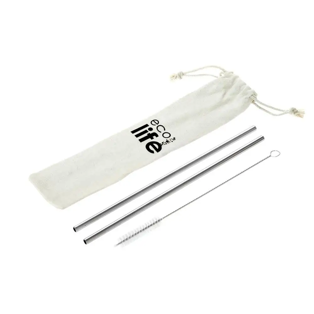 Καλαμάκια ανοξείδωτα σετ/2τμχ. με βουρτσάκι - Eco Life