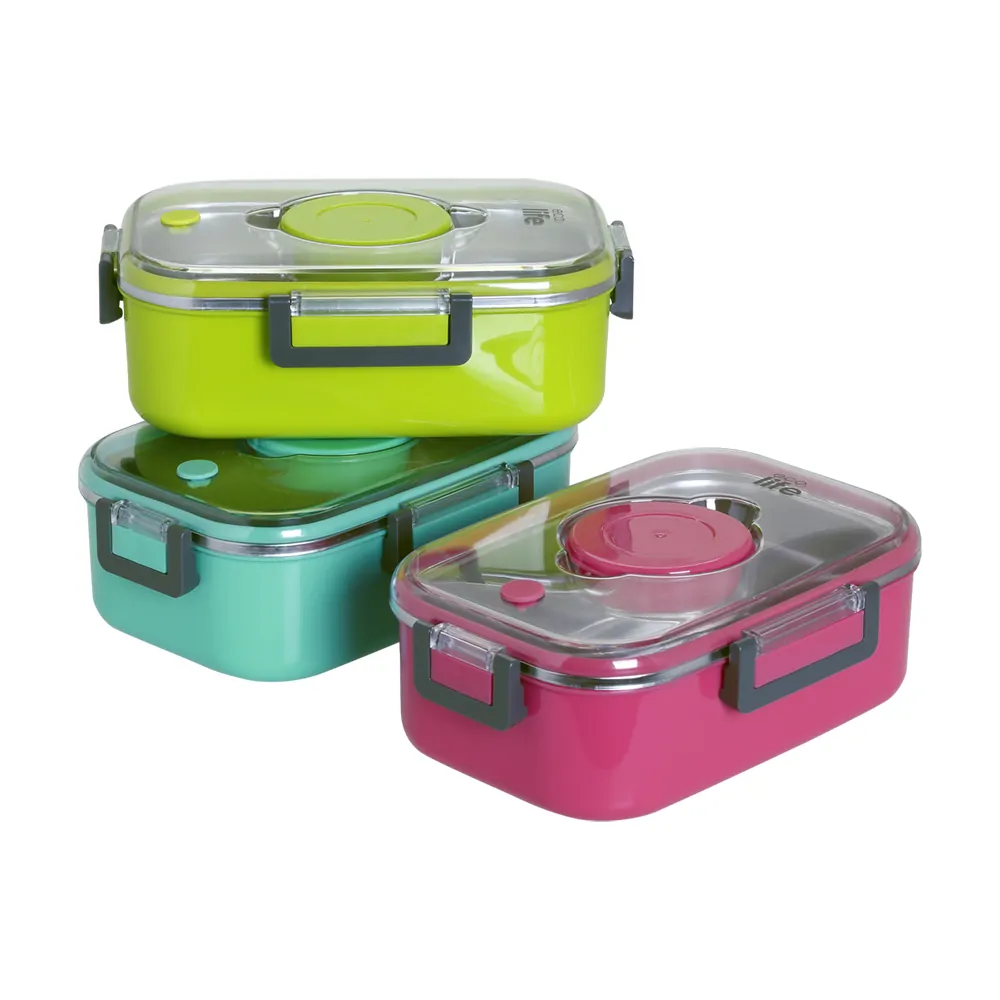 Φαγητοδοχείο ορθογώνιο ισοθερμικό 850ml. green - Eco Life - Image 3