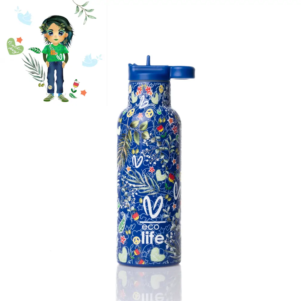 Μπουκάλι thermos Vasiliki 500ml. "Blue" - Eco Life - Image 2