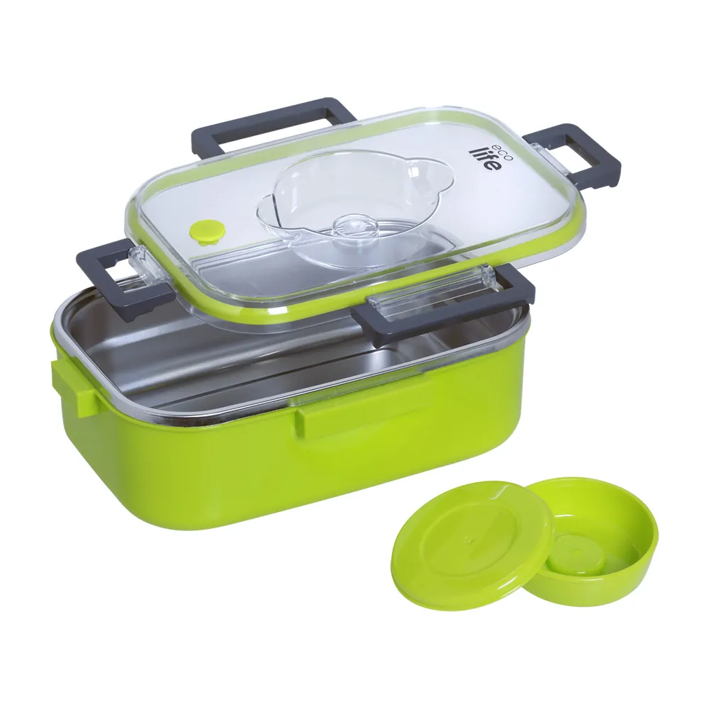 Φαγητοδοχείο ορθογώνιο ισοθερμικό 850ml. green - Eco Life - Image 2